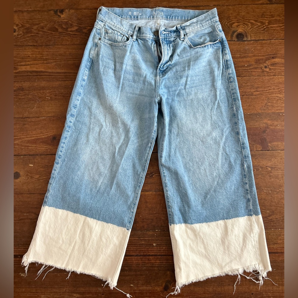 a.n.a. Women's Two-Tone Wide-Leg Jeans